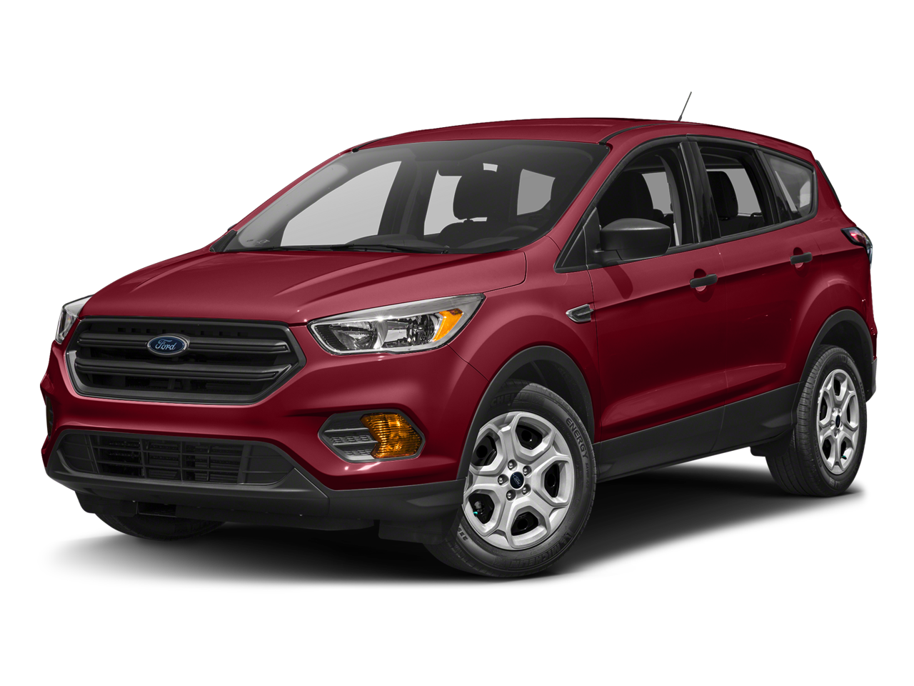 2017 Ford Escape SE in Ruby Red Metallic Tinted Clearcoat — front three-quarter view