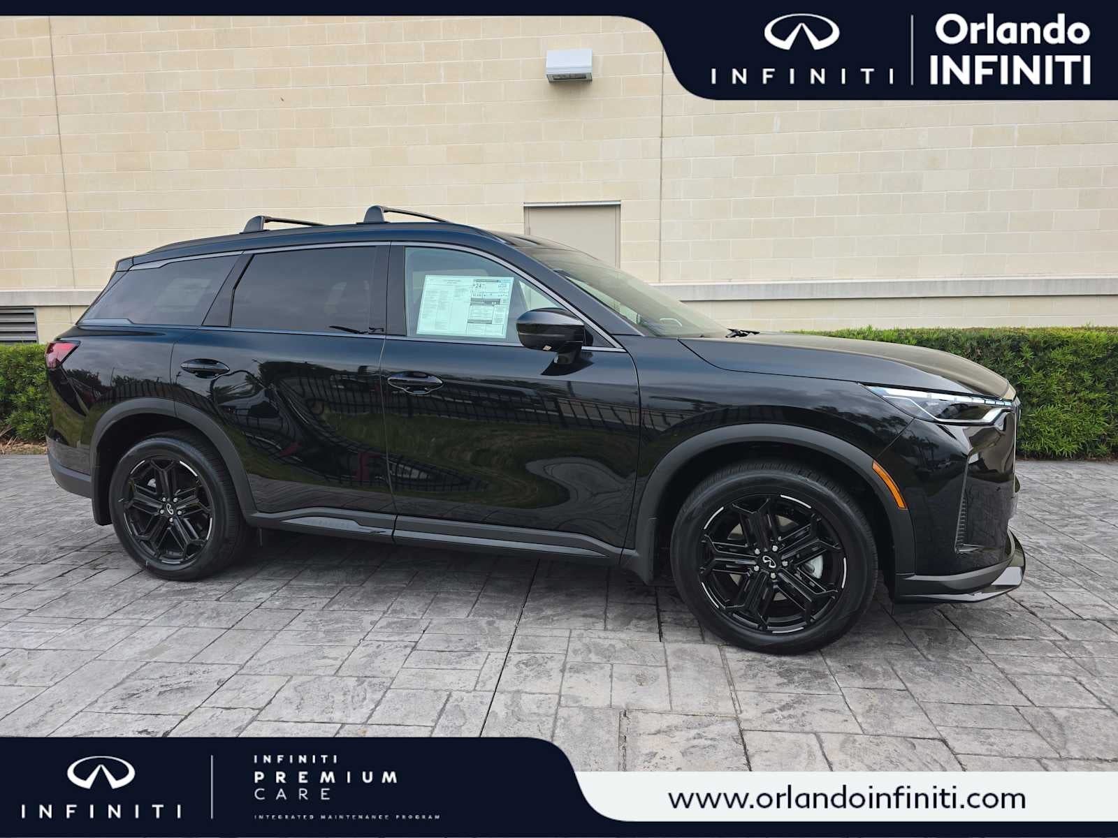 2027 INFINITI QX60 SPORT in Mineral Black — front three-quarter view