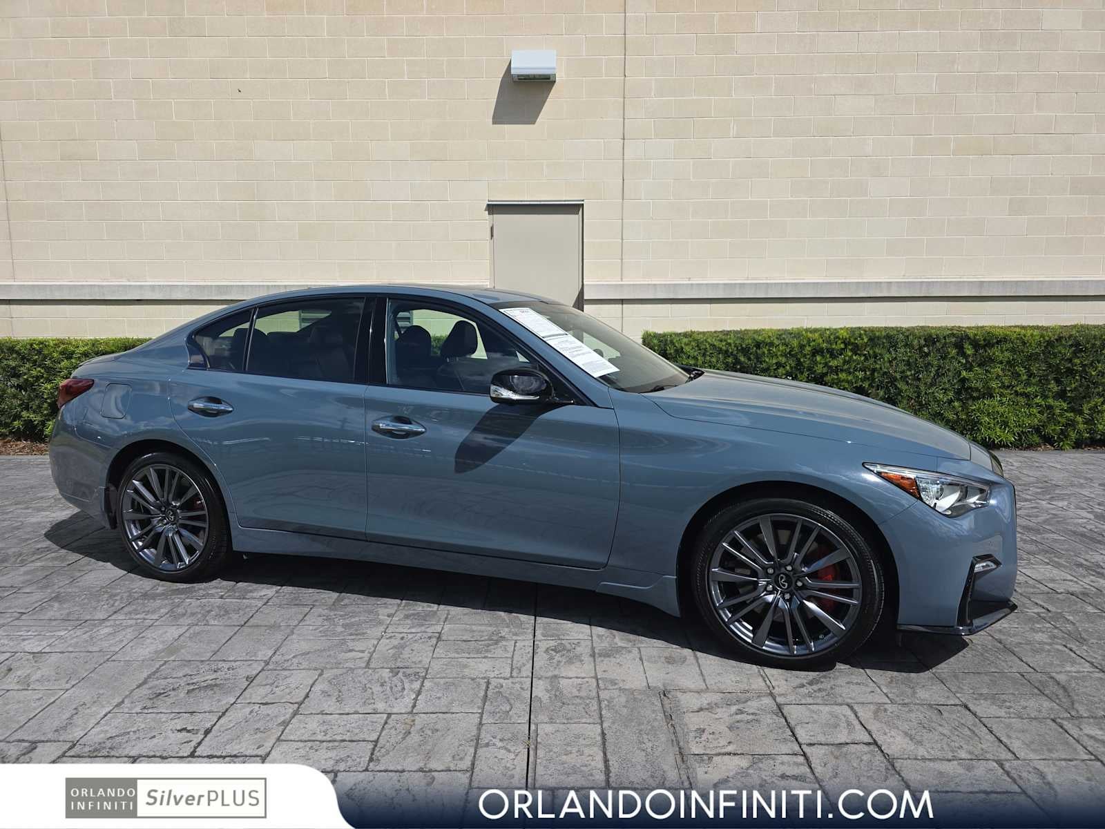 2024 INFINITI Q50 RED SPORT 400 in Slate Gray — front three-quarter view