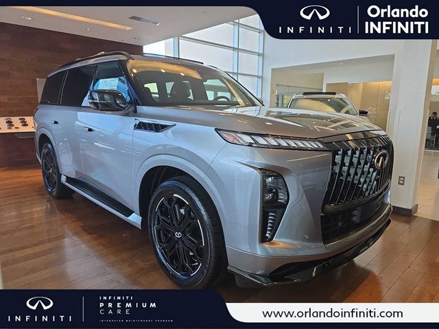2027 INFINITI QX80 SPORT in Dynamic Metal — front three-quarter view
